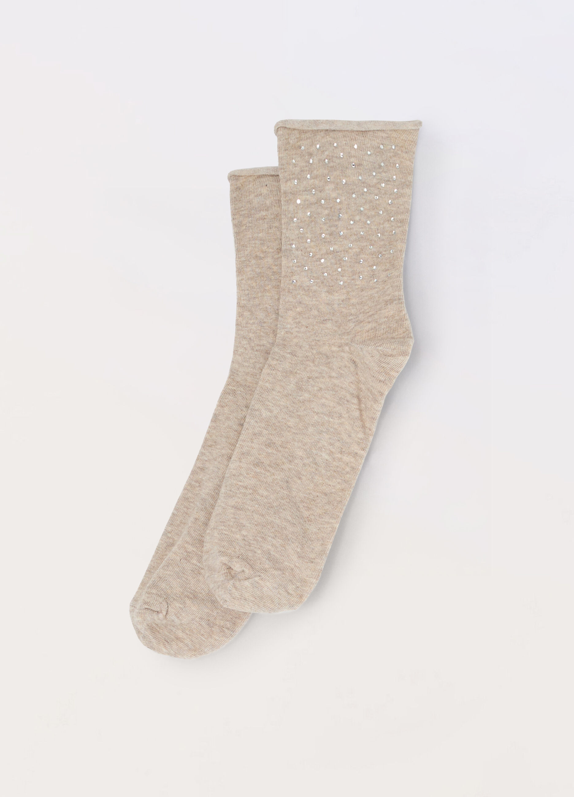 Calze in misto cotone con strass donna