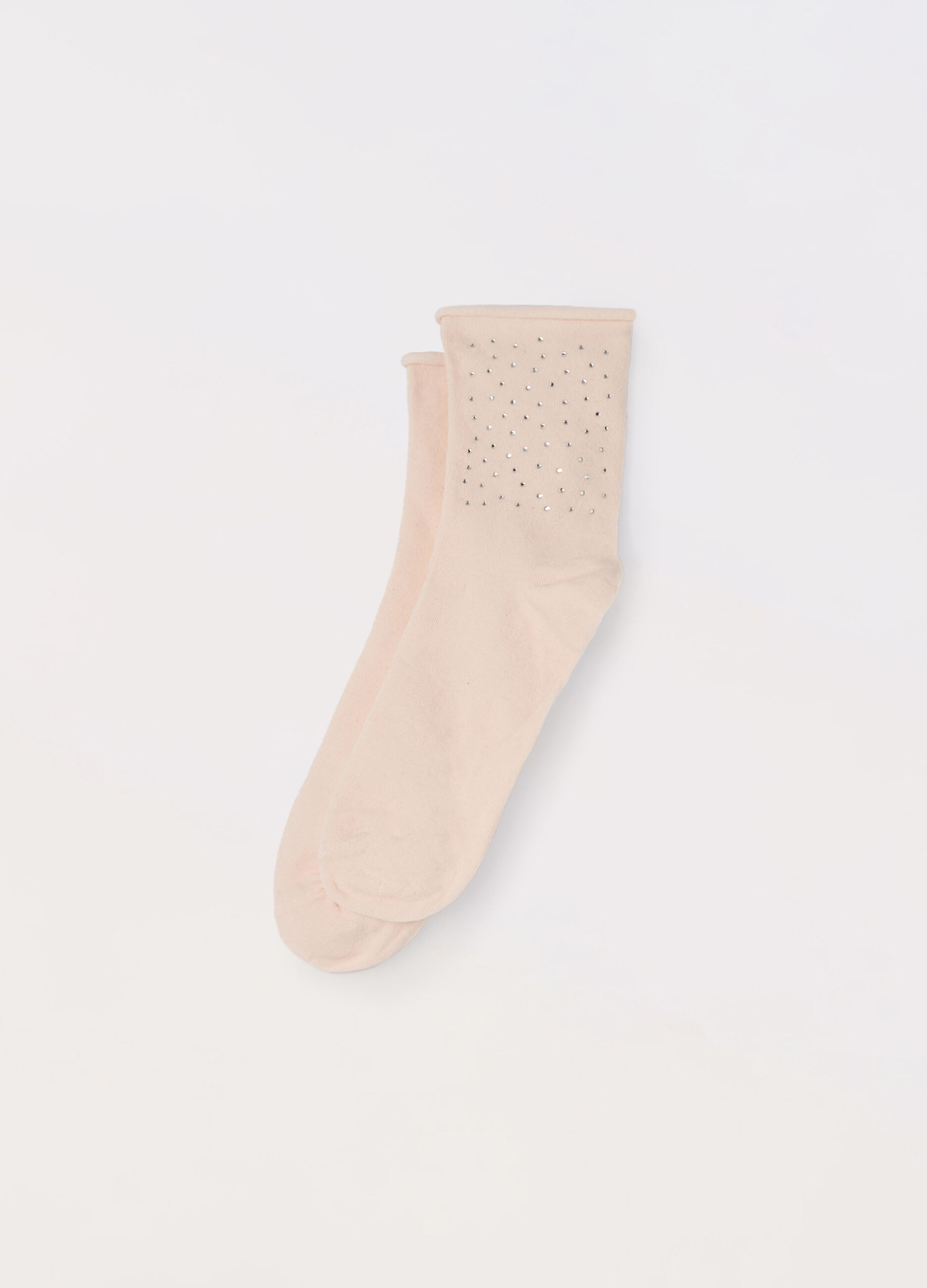 Calze in misto cotone con strass donna