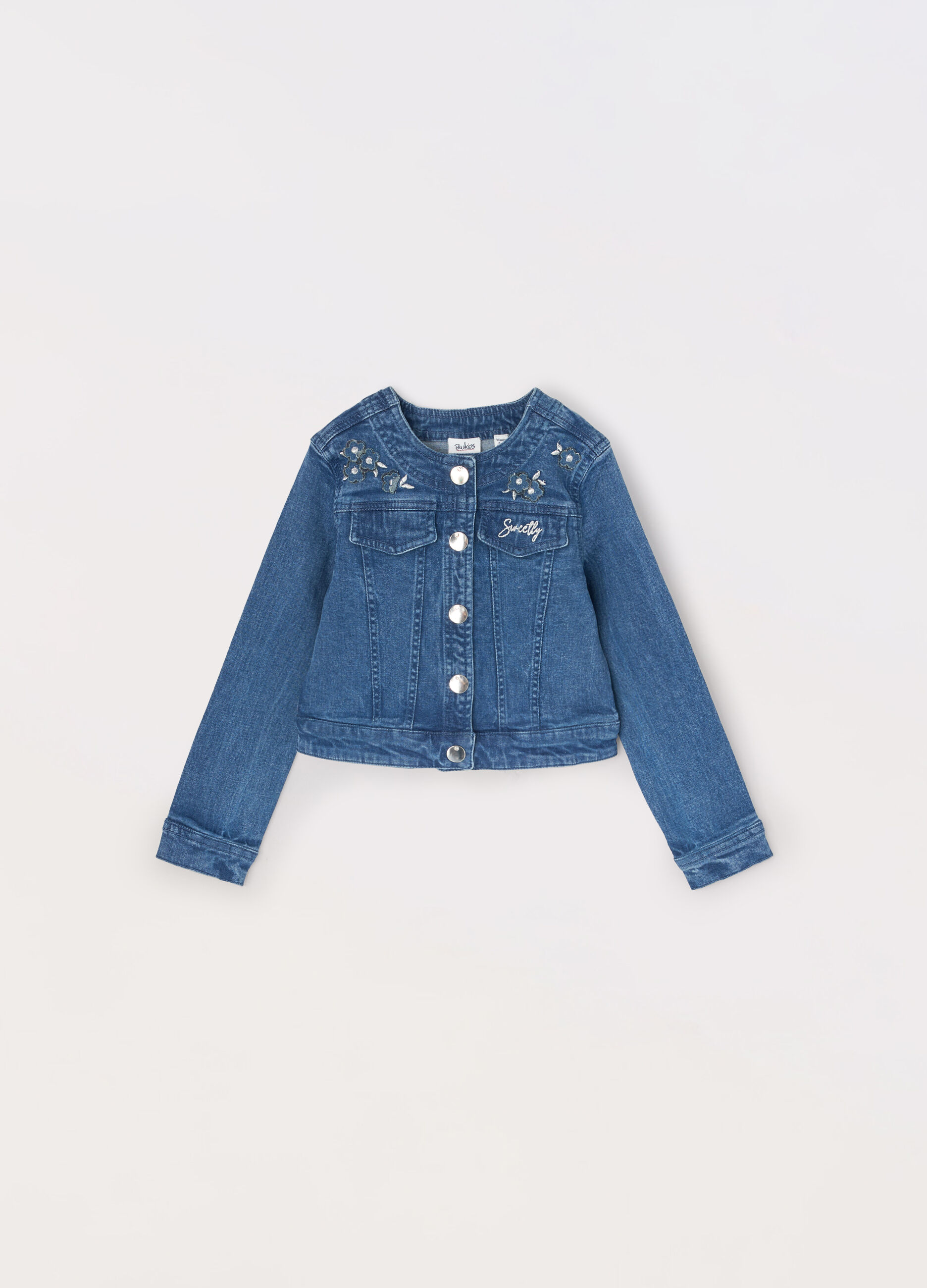 Giacca in denim di cotone stretch bambina