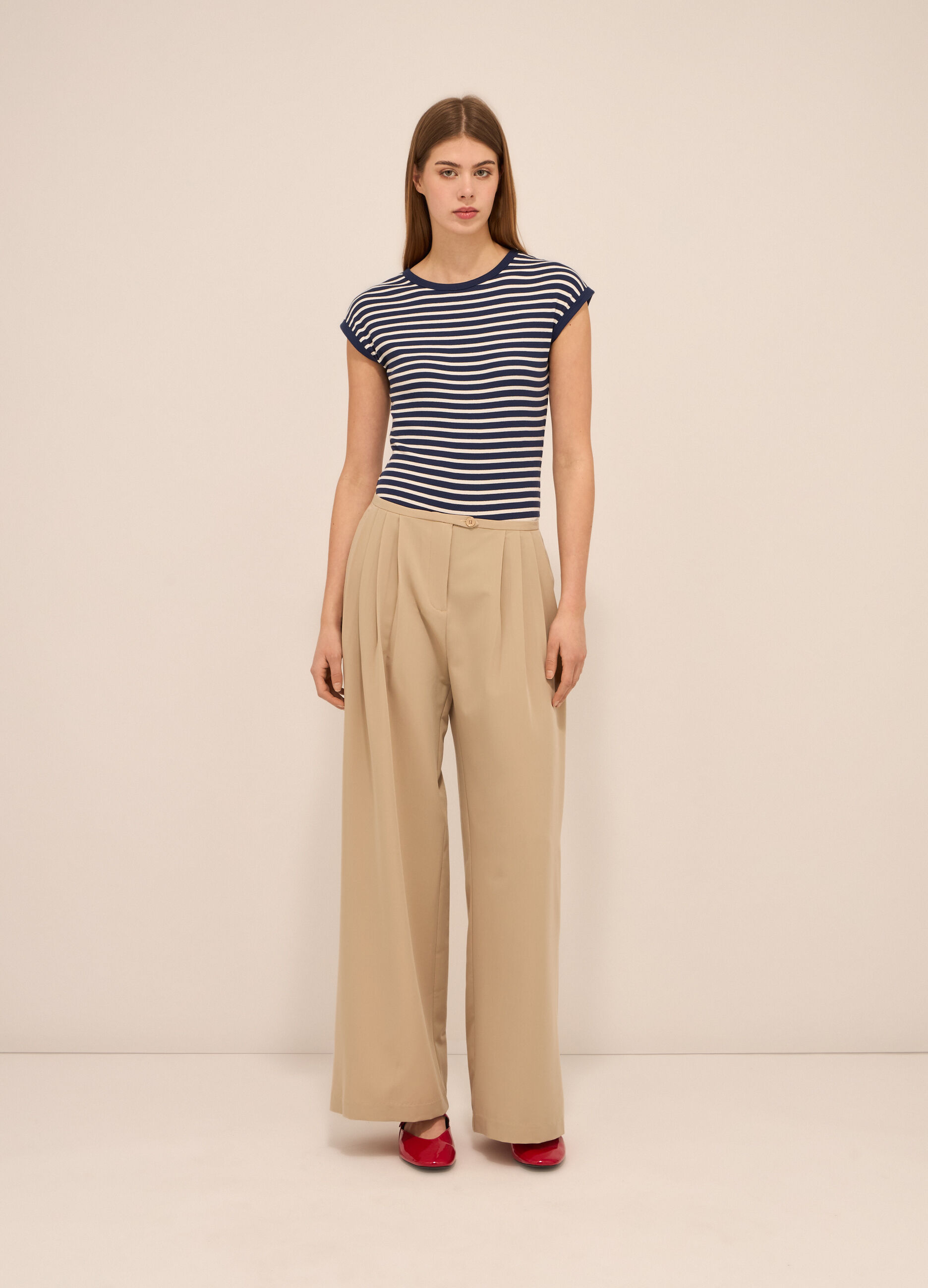 Pantaloni palazzo misto viscosa donna
