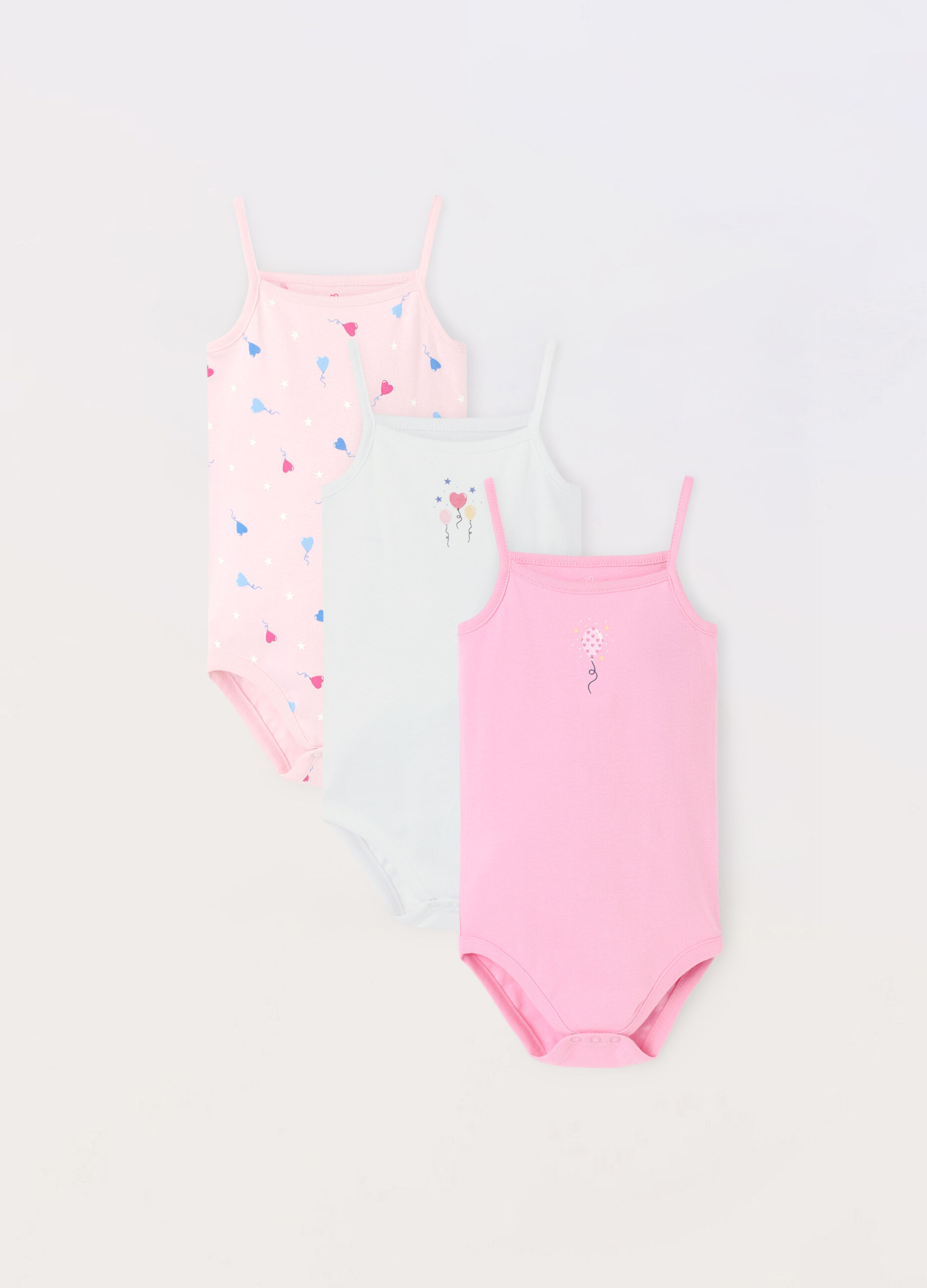 Pack 3 body in puro cotone neonata