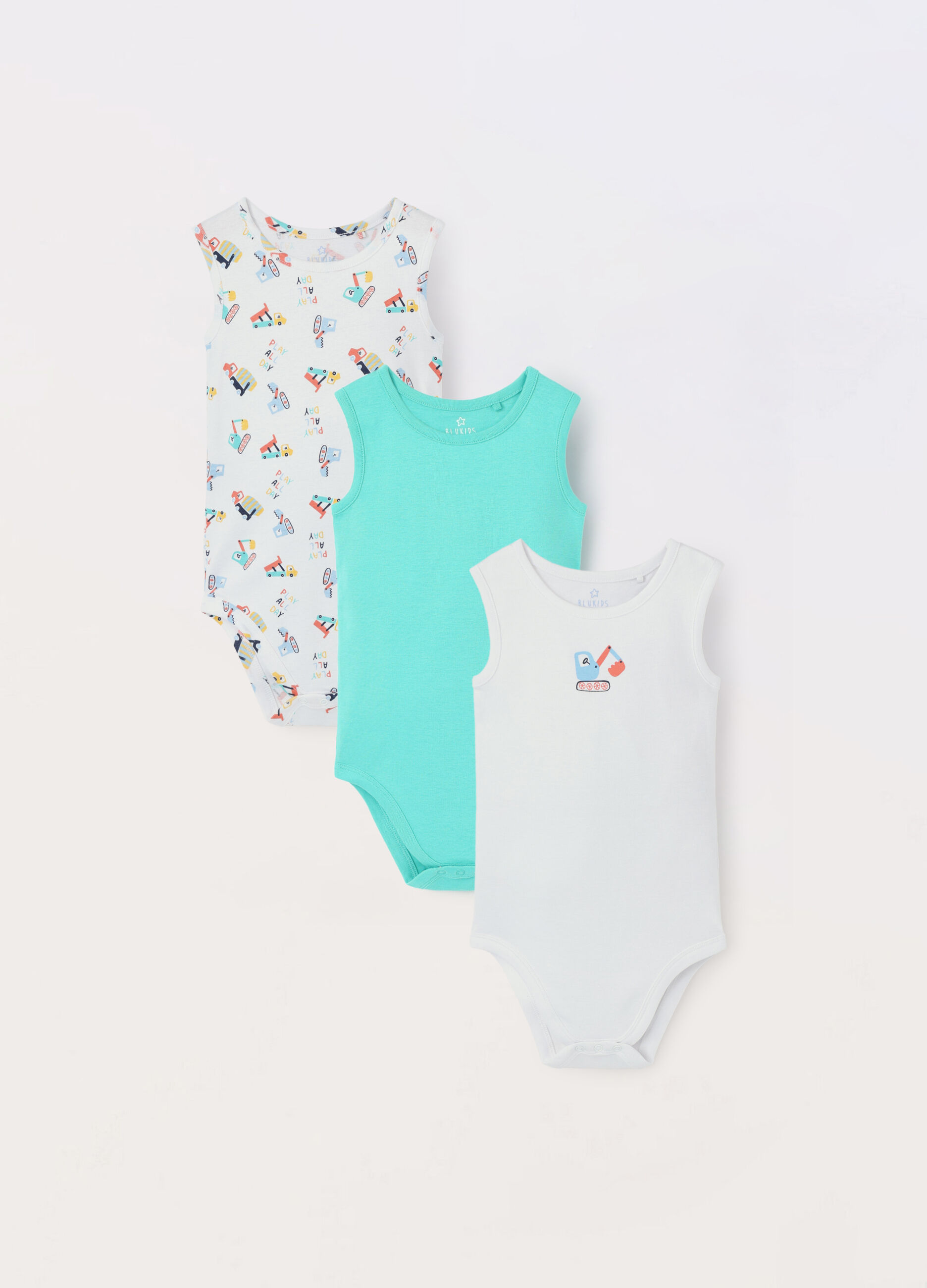 Pack 3 body in puro cotone neonato
