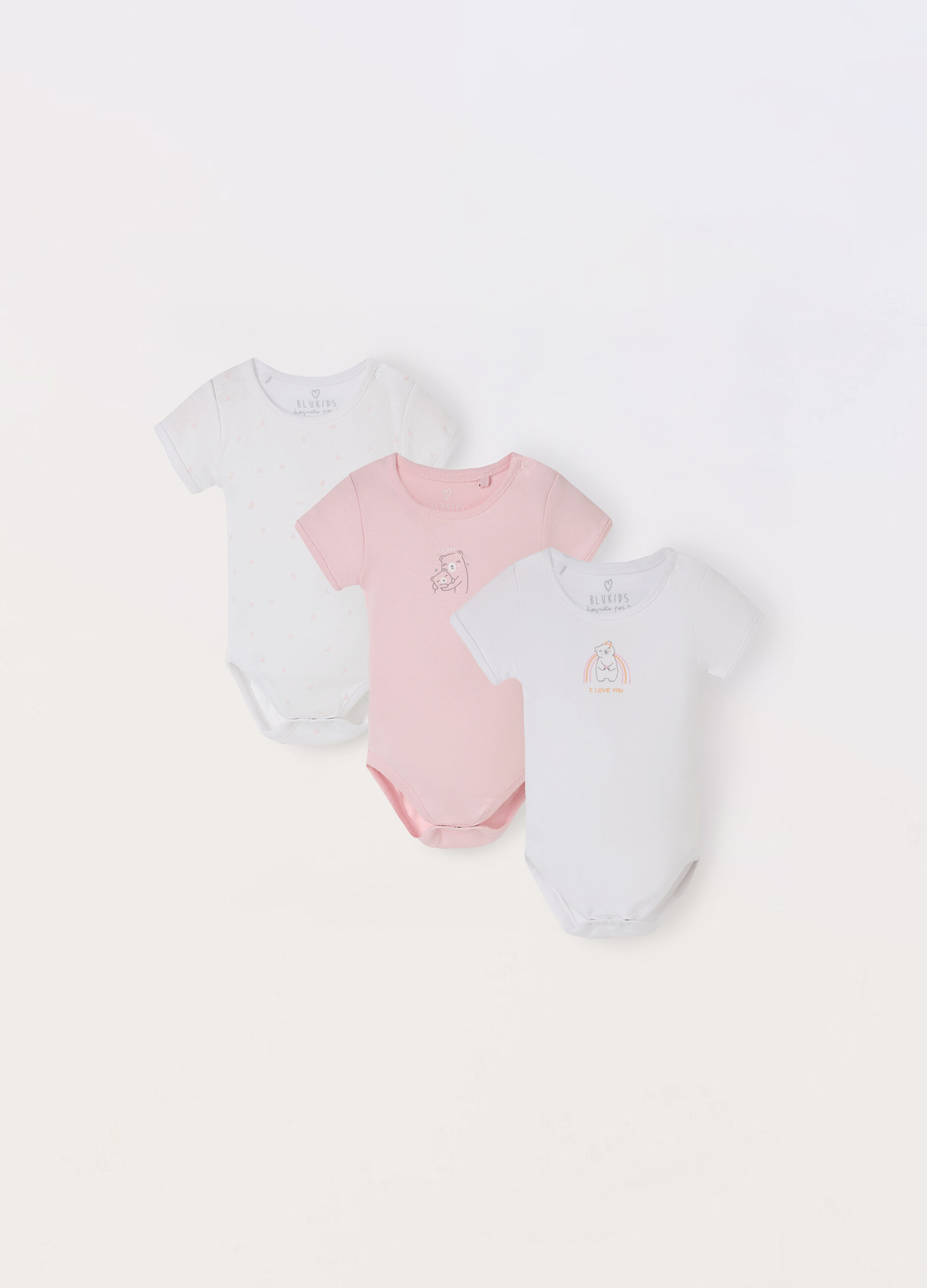 Pack 3 body in puro cotone neonata