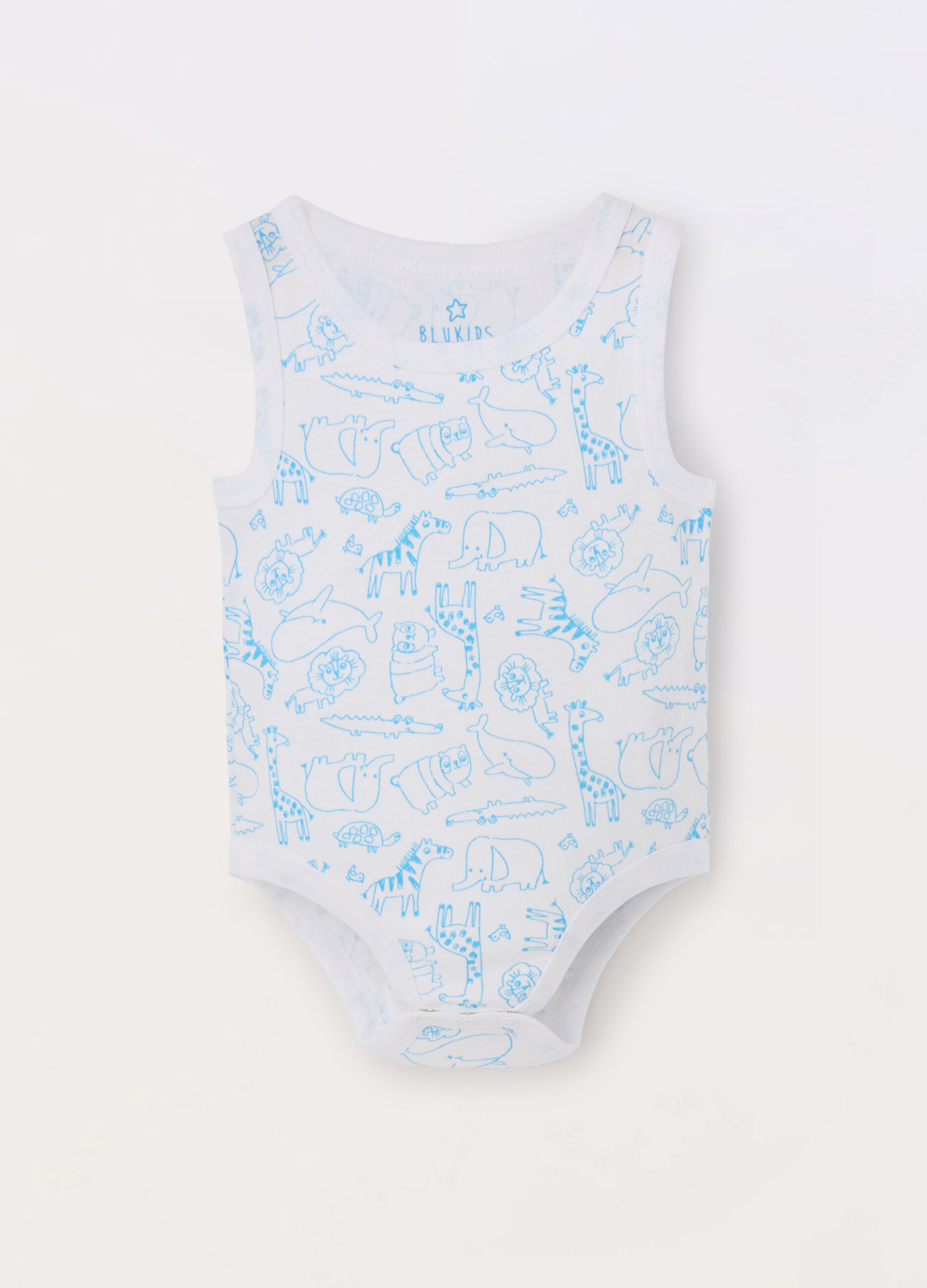 Body smanicato in puro cotone neonato