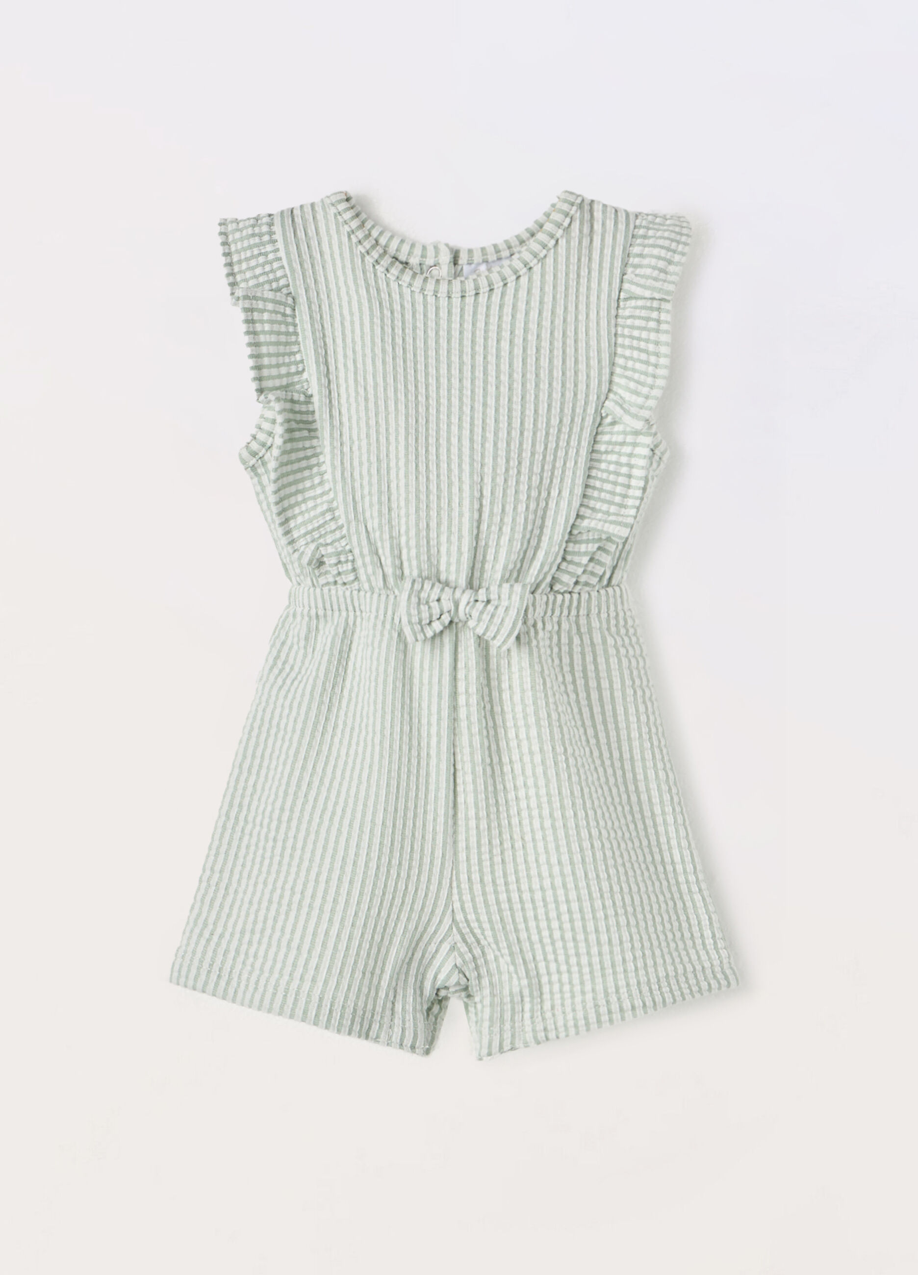 Tutina misto cotone a righe neonata