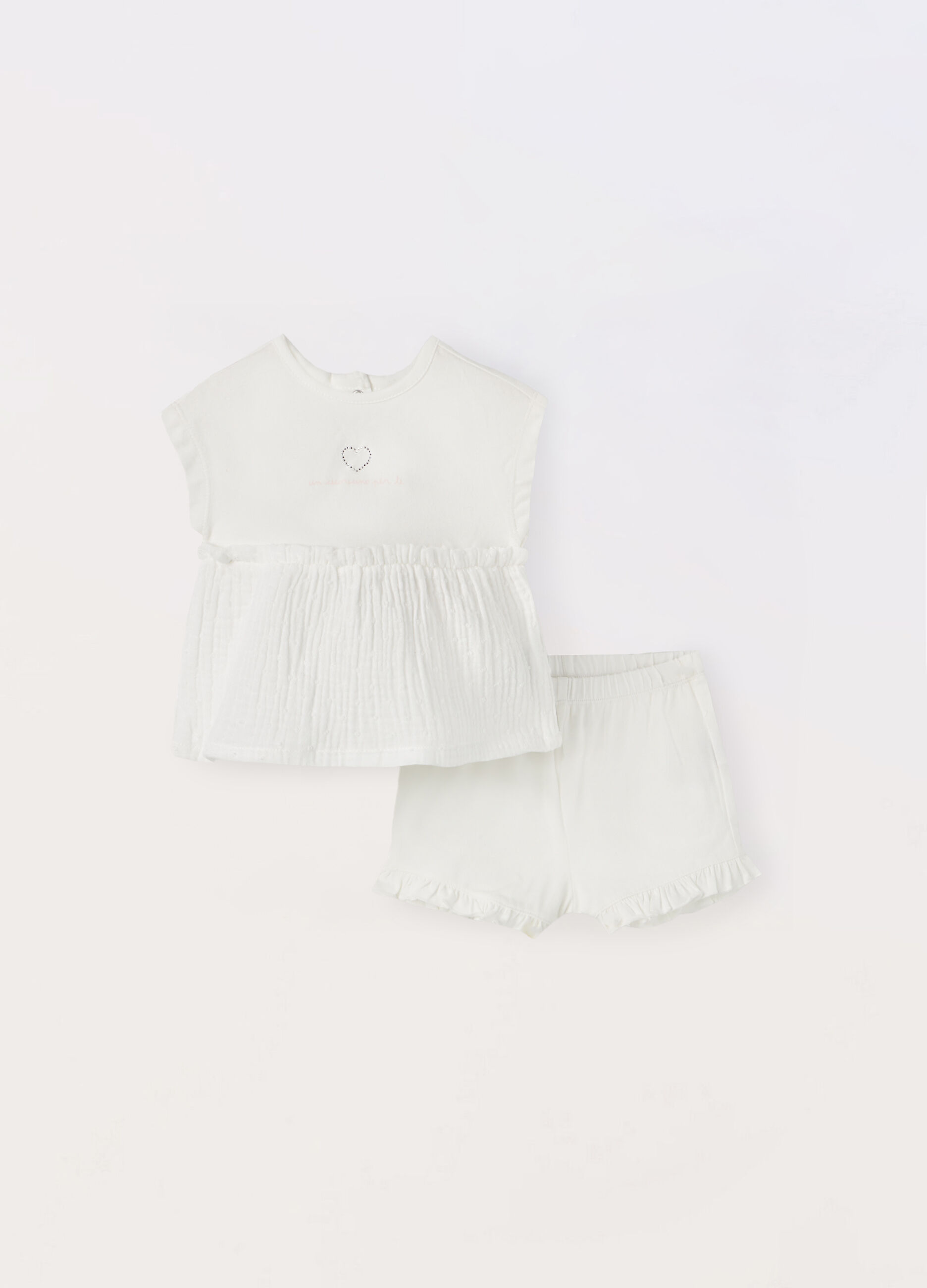 Set in jersey di cotone stretch neonata