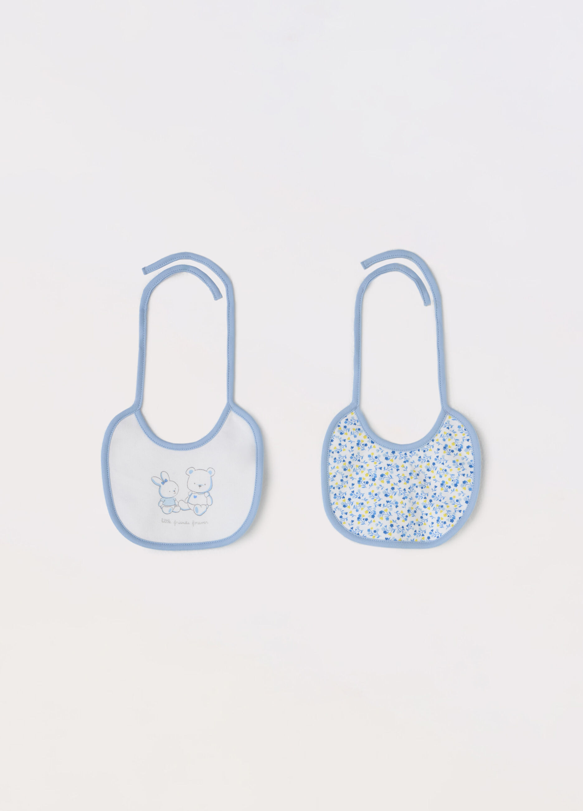 Pack 2 bavaglini in interlock di puro cotone neonato