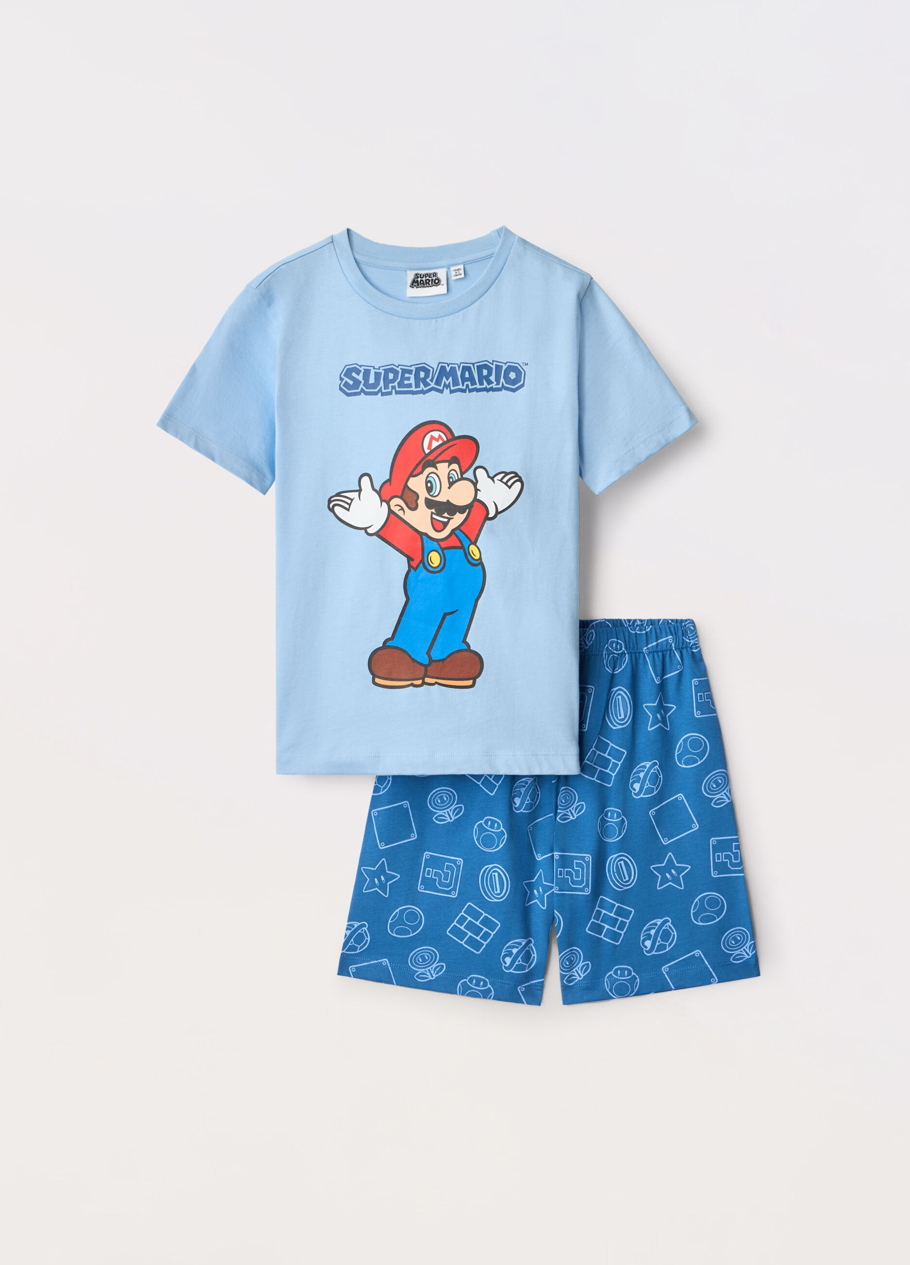 Set pigiama corto in puro cotone bambino