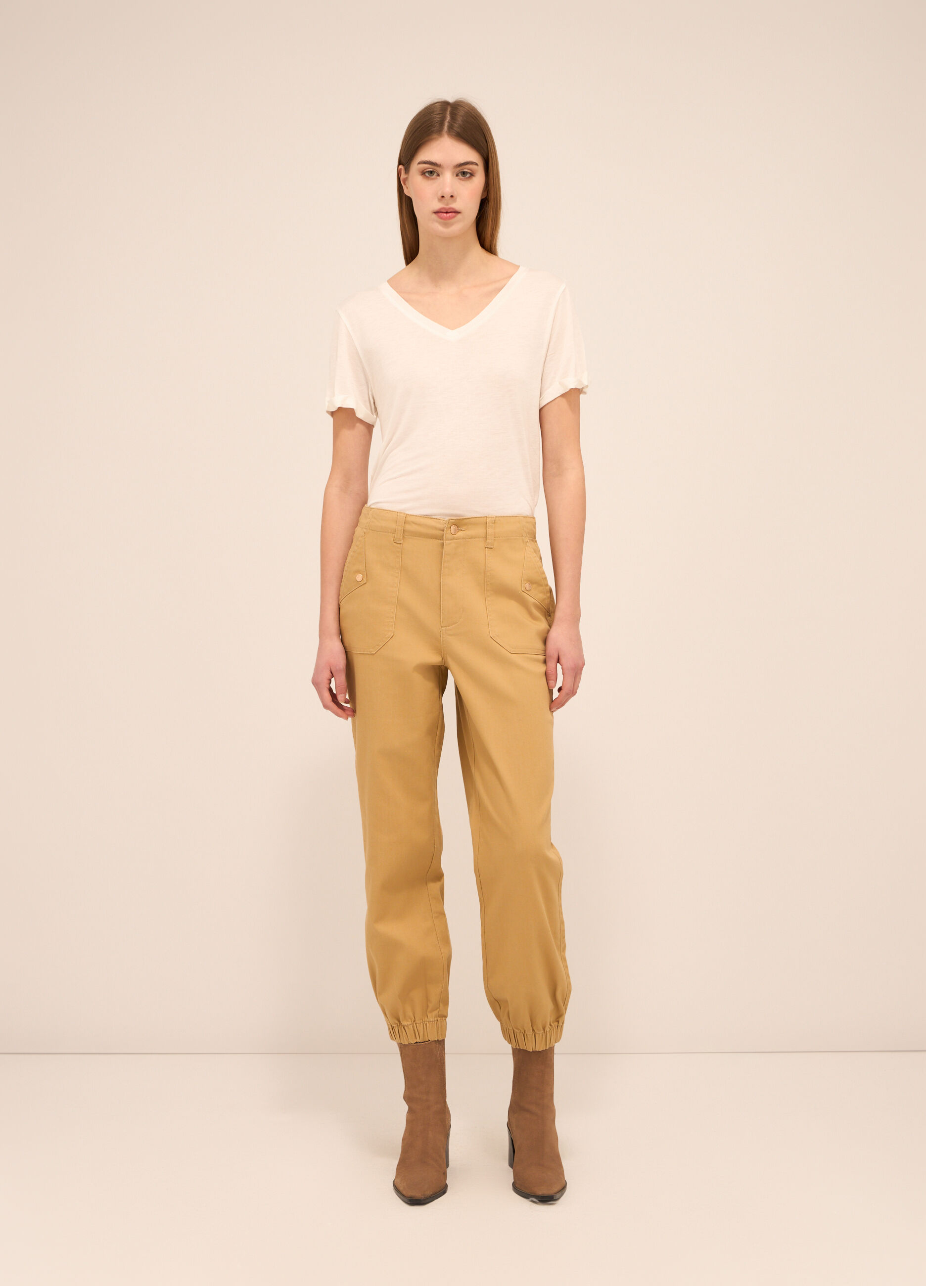 Pantaloni misto cotone donna