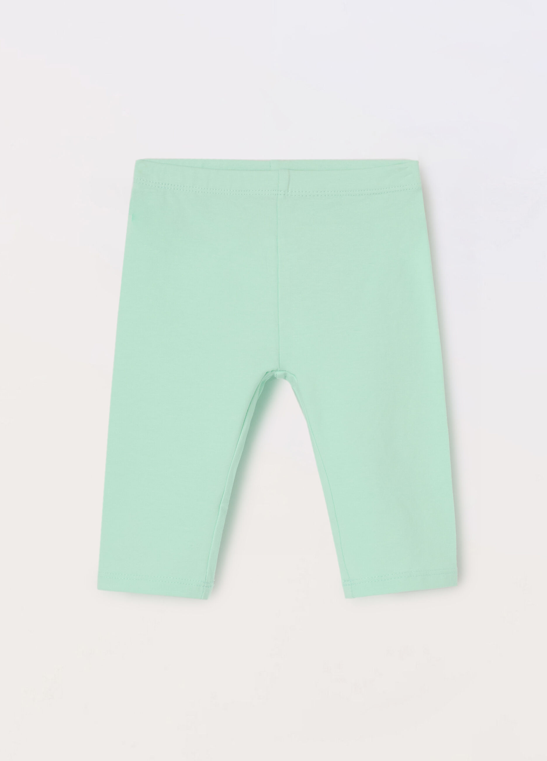Leggings capri in jersey di cotone stretch neonata