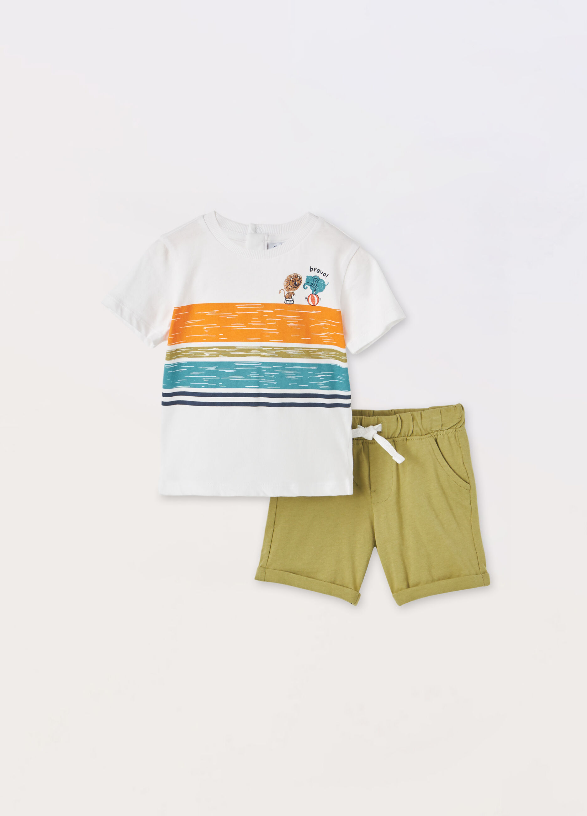 Jogging set in jersey di puro cotone neonato