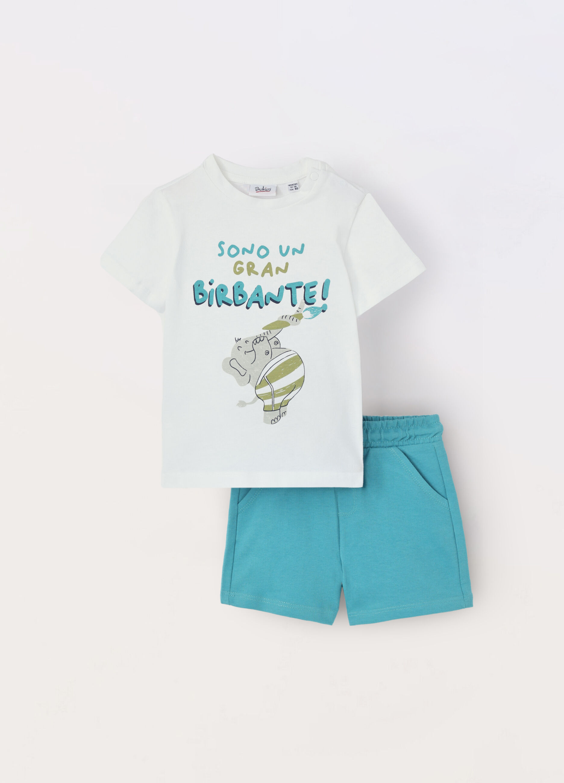 Jogging set in jersey di puro cotone neonato