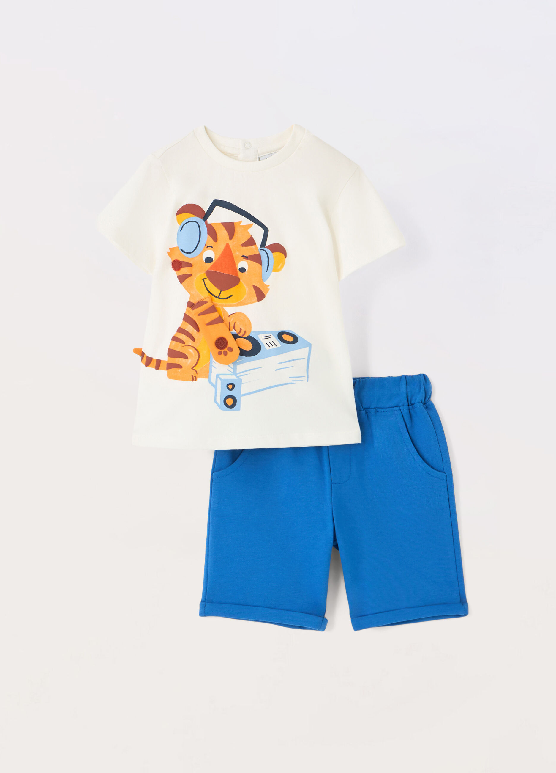 Jogging set in jersey di puro cotone neonato