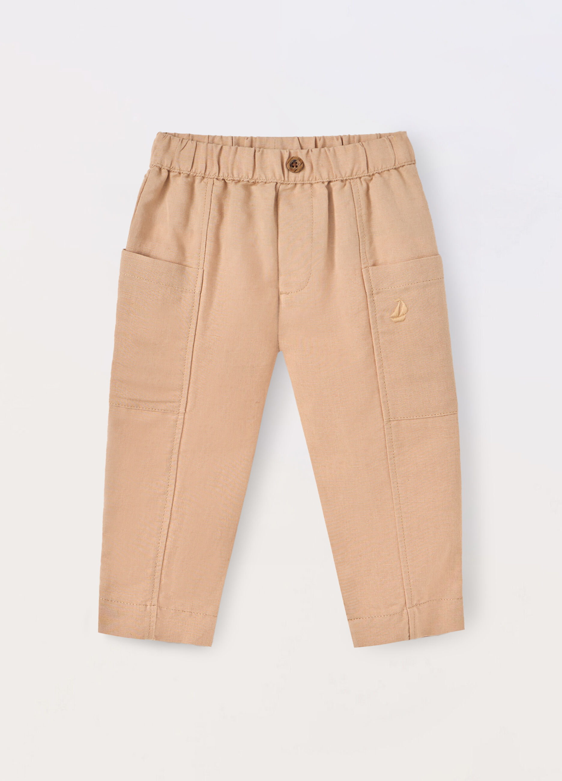 Pantaloni in misto lino neonato
