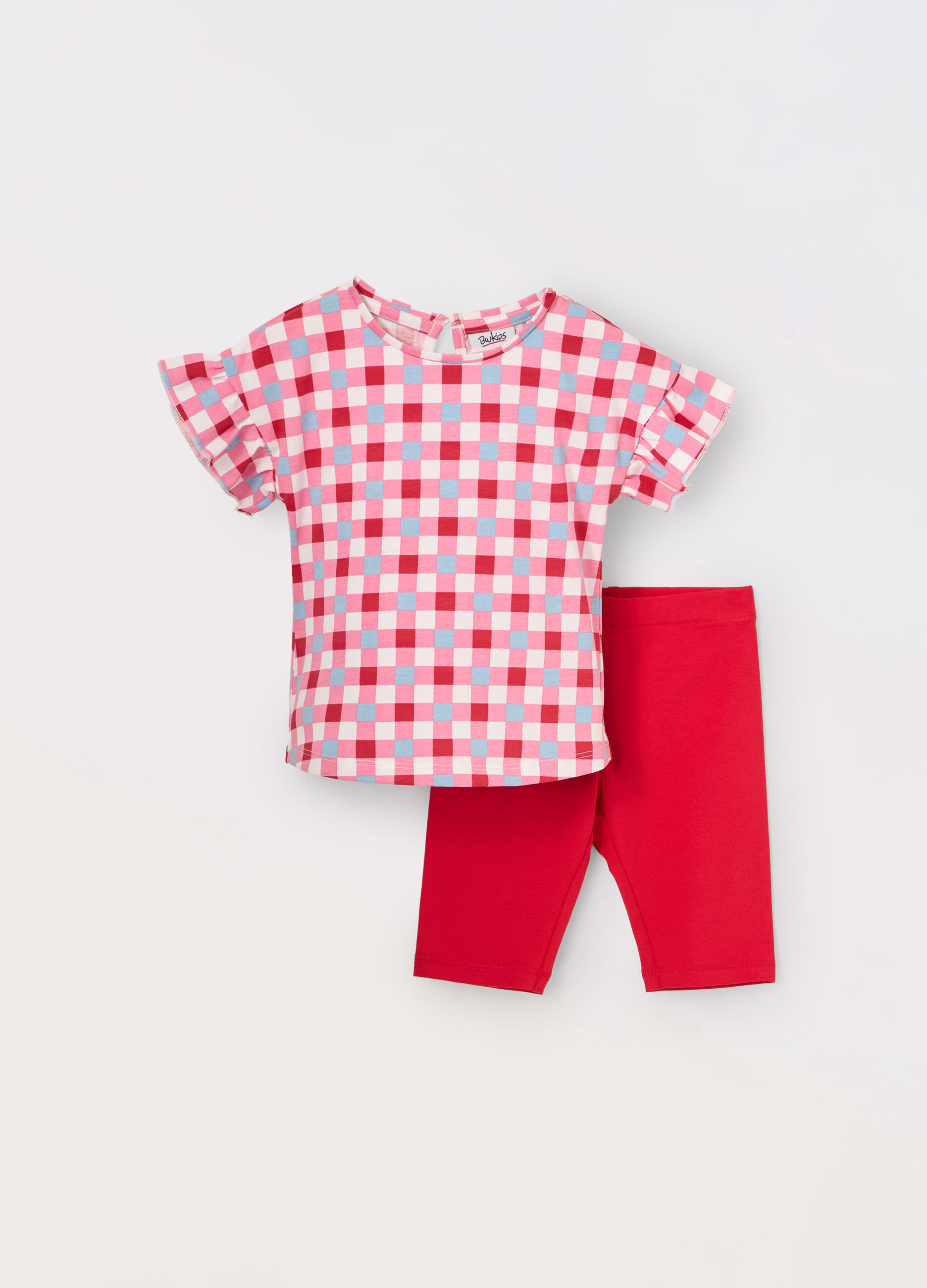 Jogging set in jersey di cotone stretch neonata