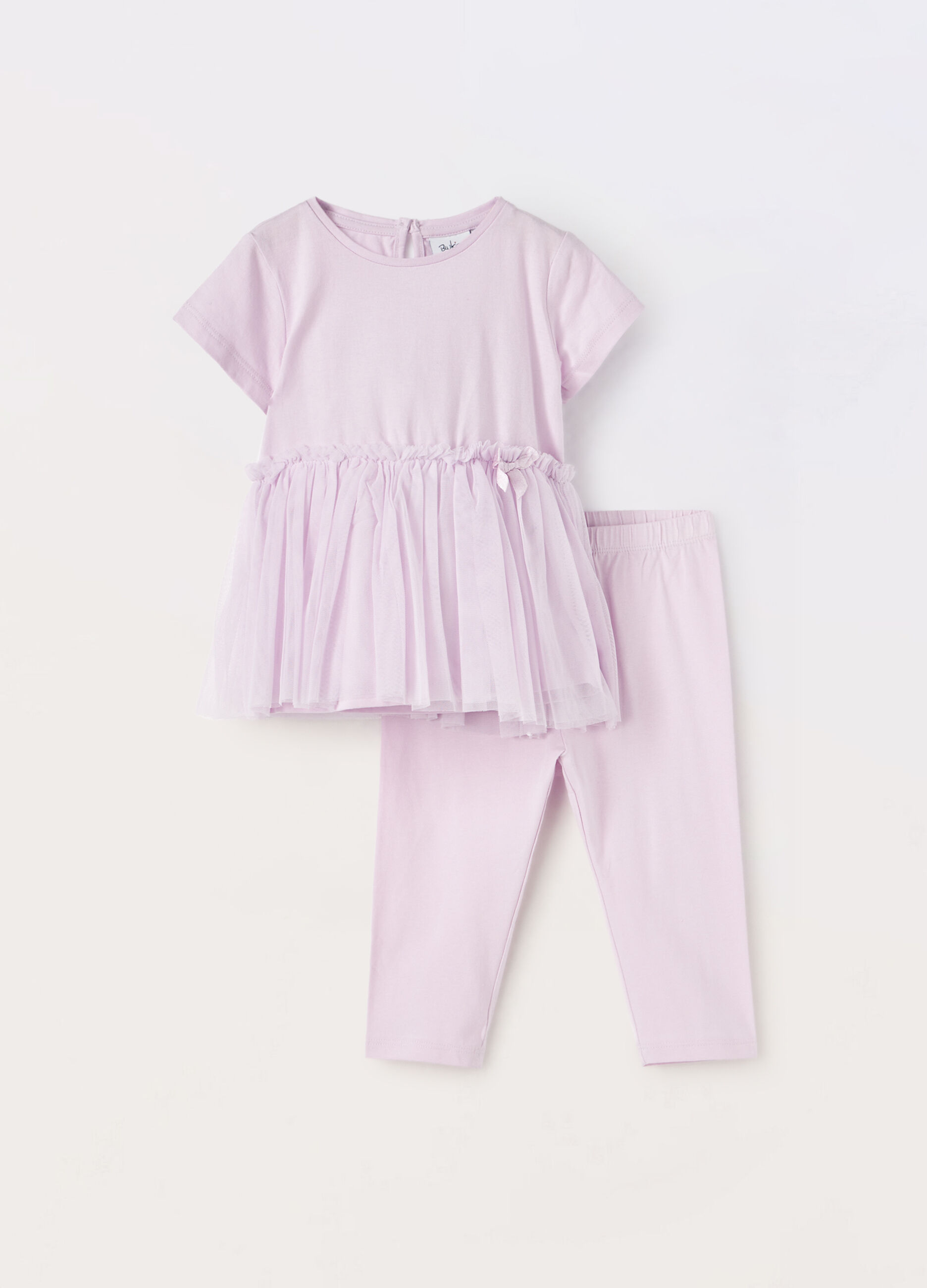 Jogging set in jersey di cotone stretch neonata