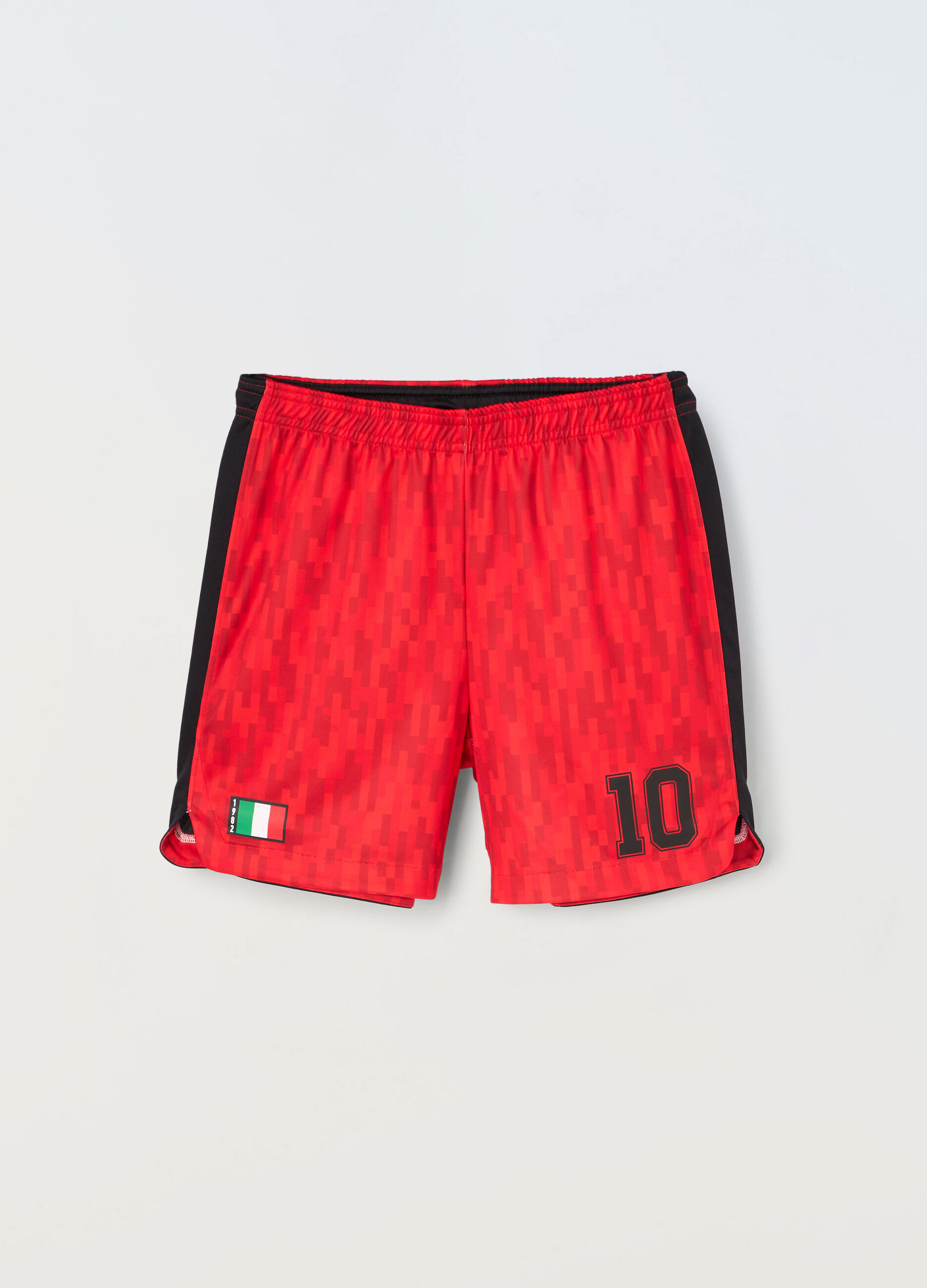 Shorts sportivi con stampa ragazzo