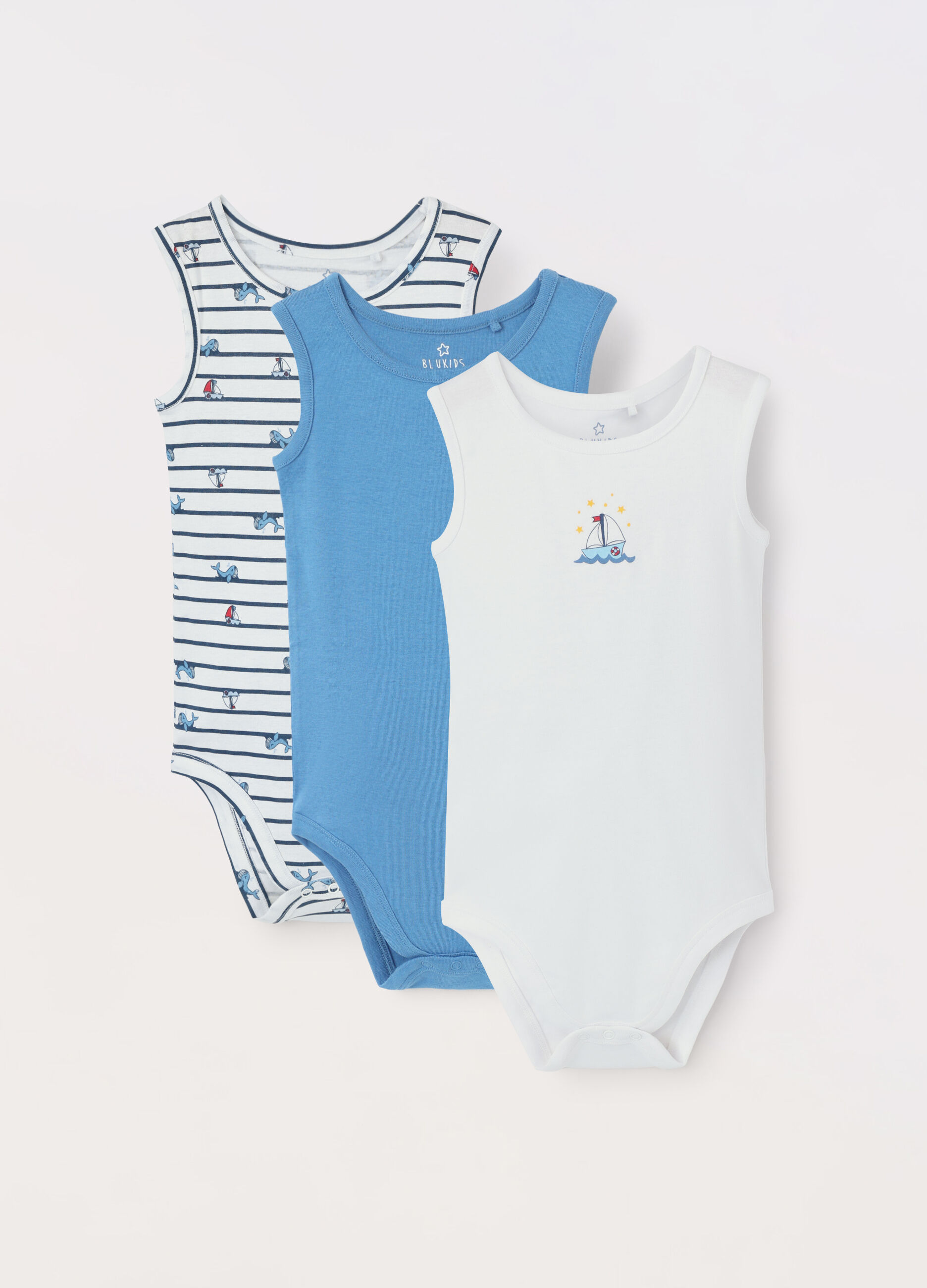 Pack 3 body in puro cotone neonato